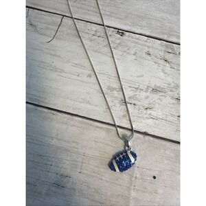 Blue Football Charm Necklace